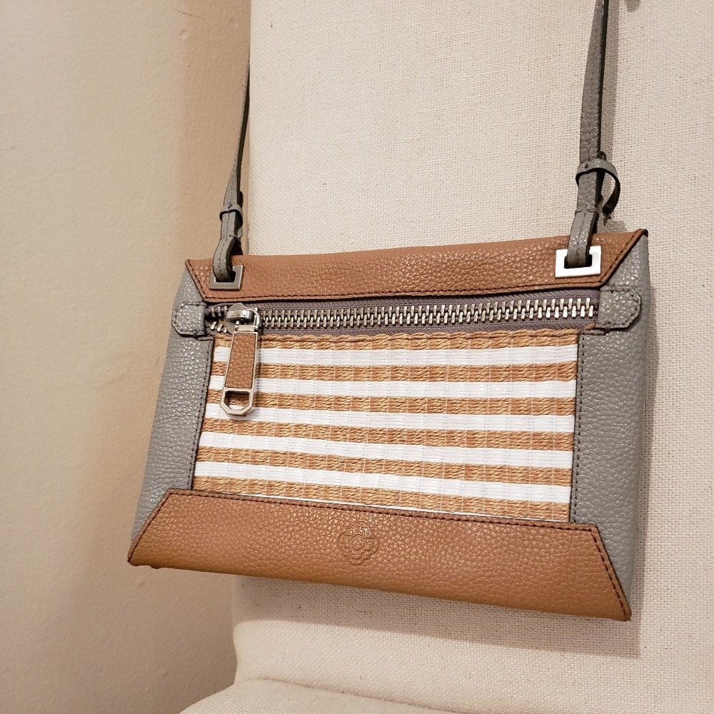 Rafe Grey White & Tan Crossbody Bag